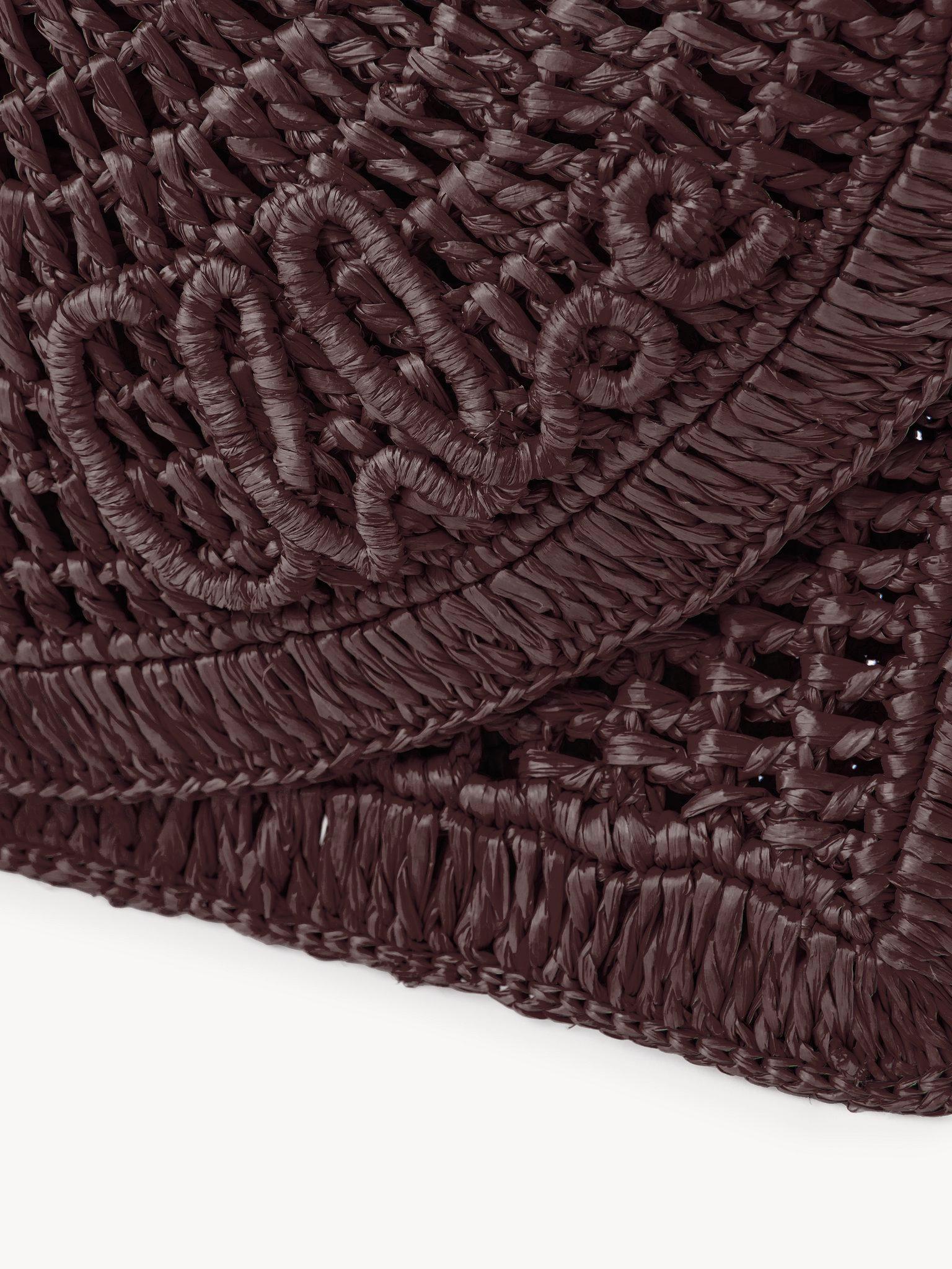 Summer Banana flat pouch with strap in raffia Product Image