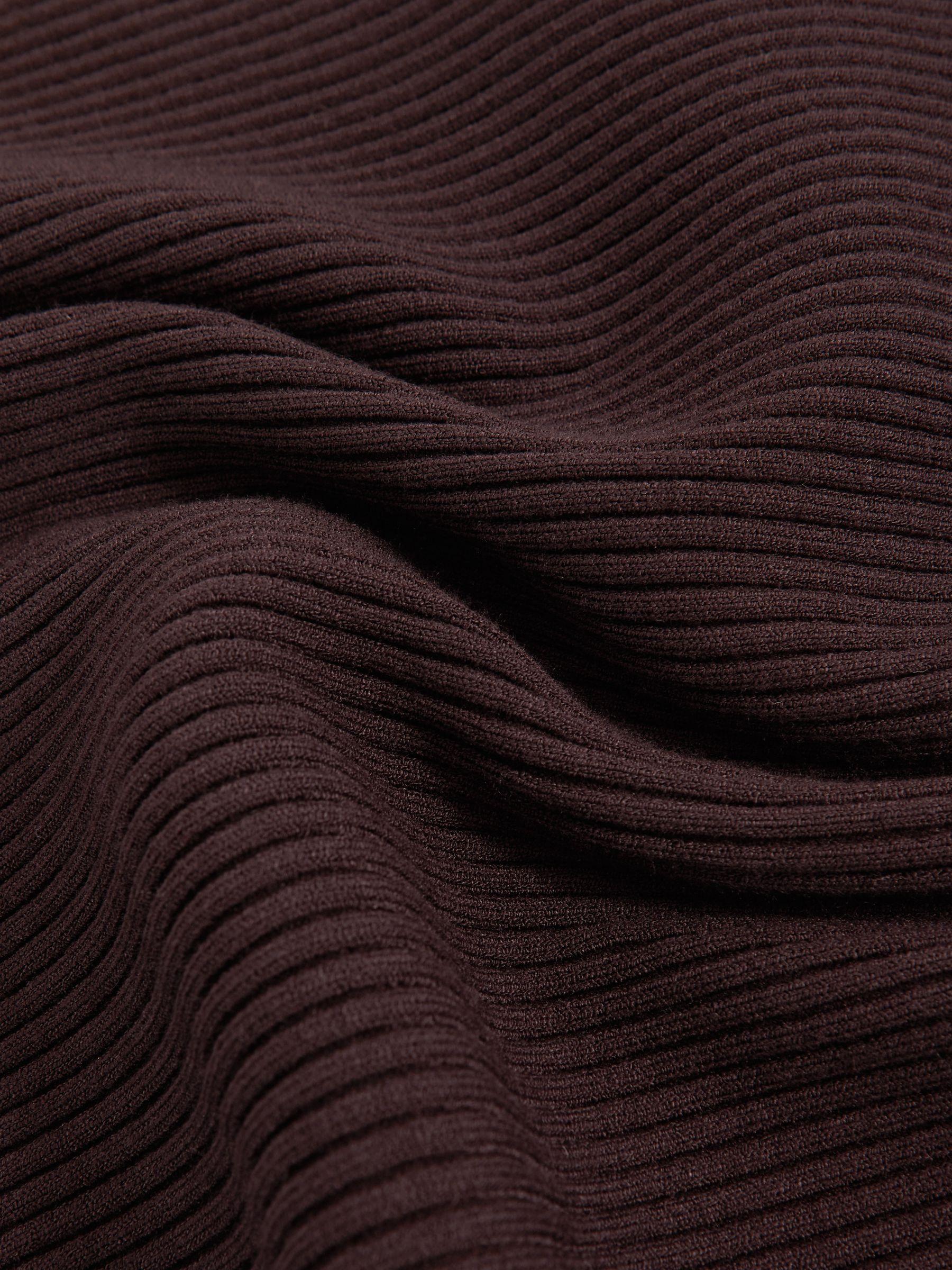 Off-The-Shoulder Ribbed Midi Dress in Plum Purple Product Image