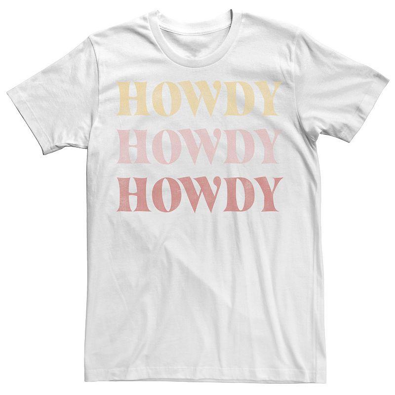 Men's Trendy Howdy Text Stack Tee,  Product Image