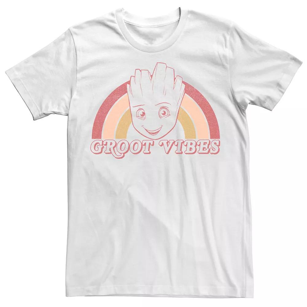 Men's Marvel Guardian Of The Galaxy Rainbow Groot Good Vibes Tee,  Product Image
