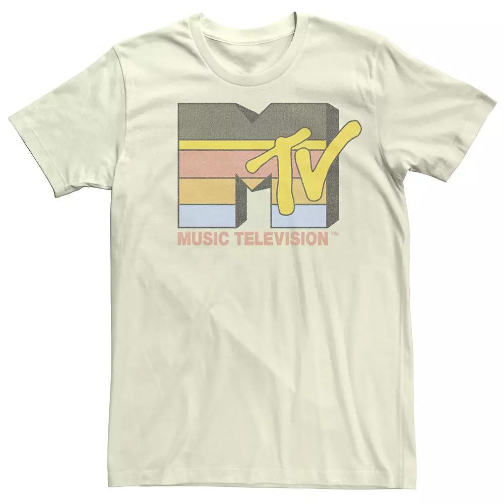 Men's MTV Retro Striped Logo Short Sleeve Tee,  Product Image
