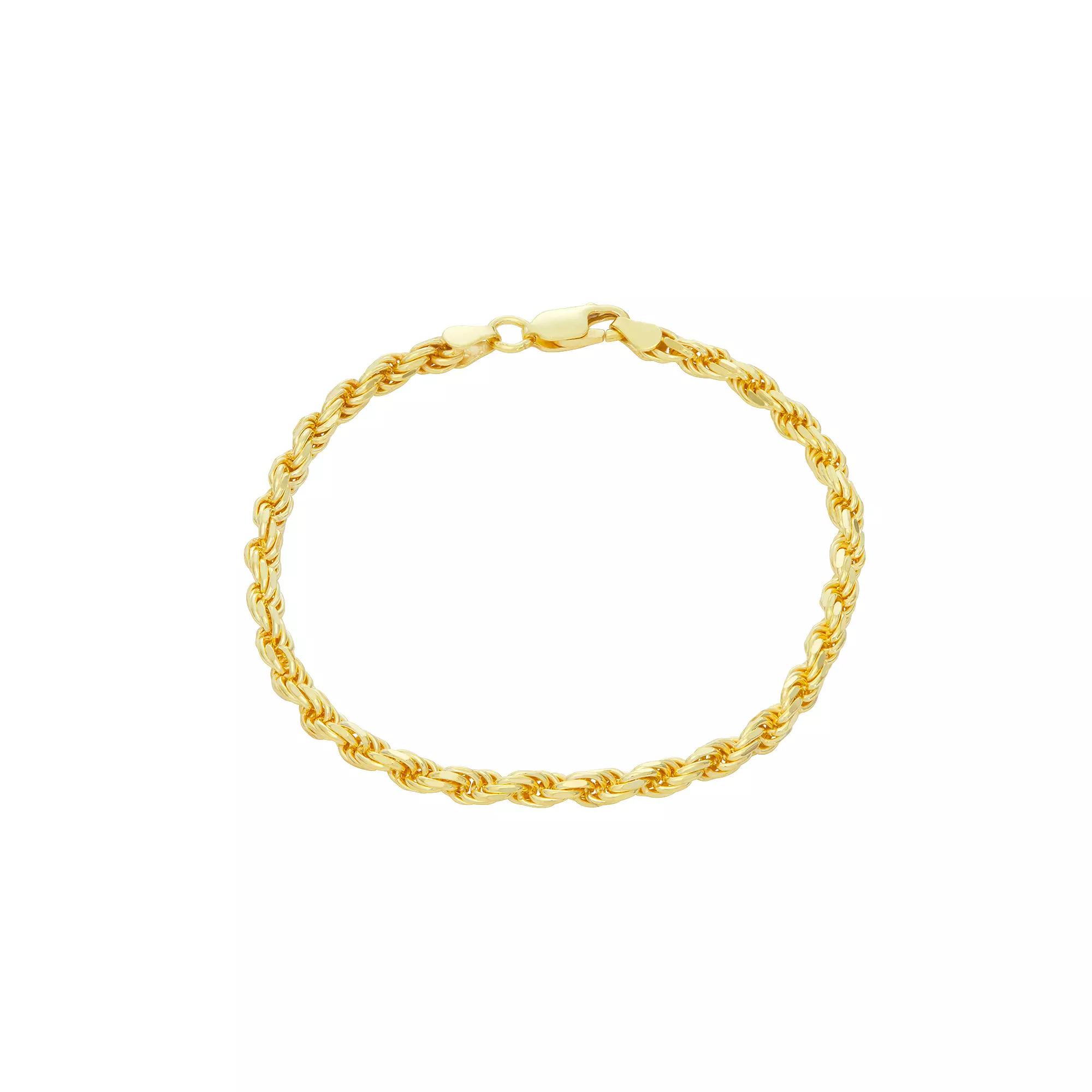 Giorgio di Vicenza Sterling Silver Men's Italian Rope Chain Bracelet,  Product Image