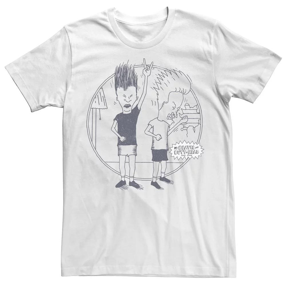 Men's Beavis And Butthead Rock Out Outline Short Sleeve Tee,  Product Image