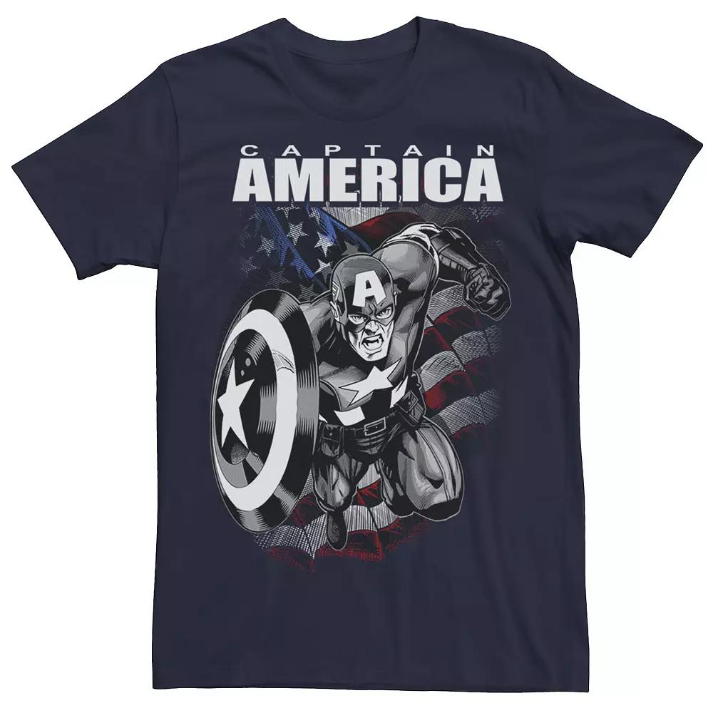Men's Marvel Captain America Patriot Portrait Graphic Tee, Size: Medium, Blue Product Image