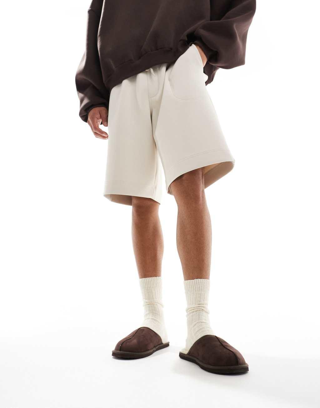 Jack & Jones faux suede slip on slipper in brown Product Image