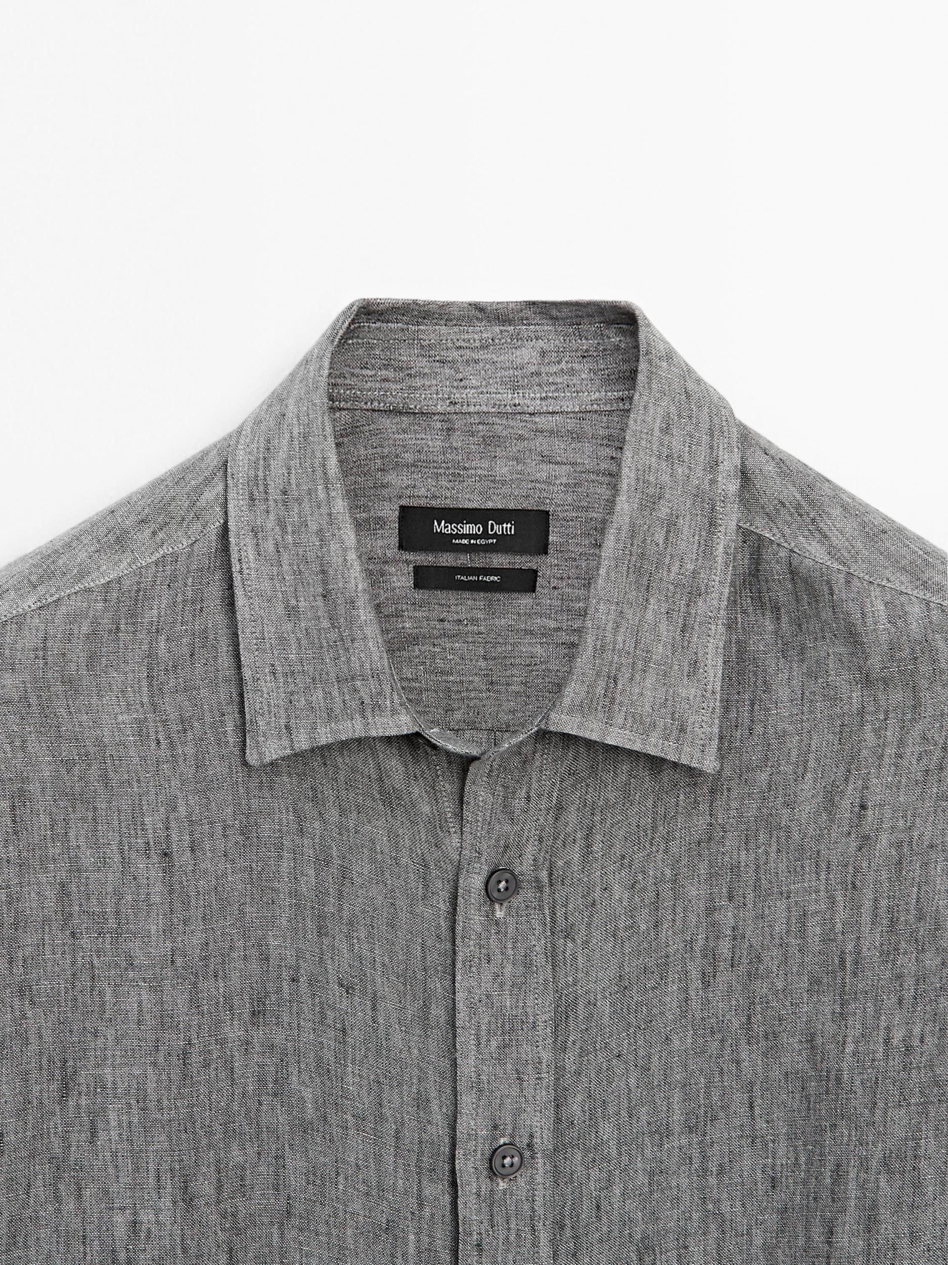 100% linen regular fit shirt Product Image