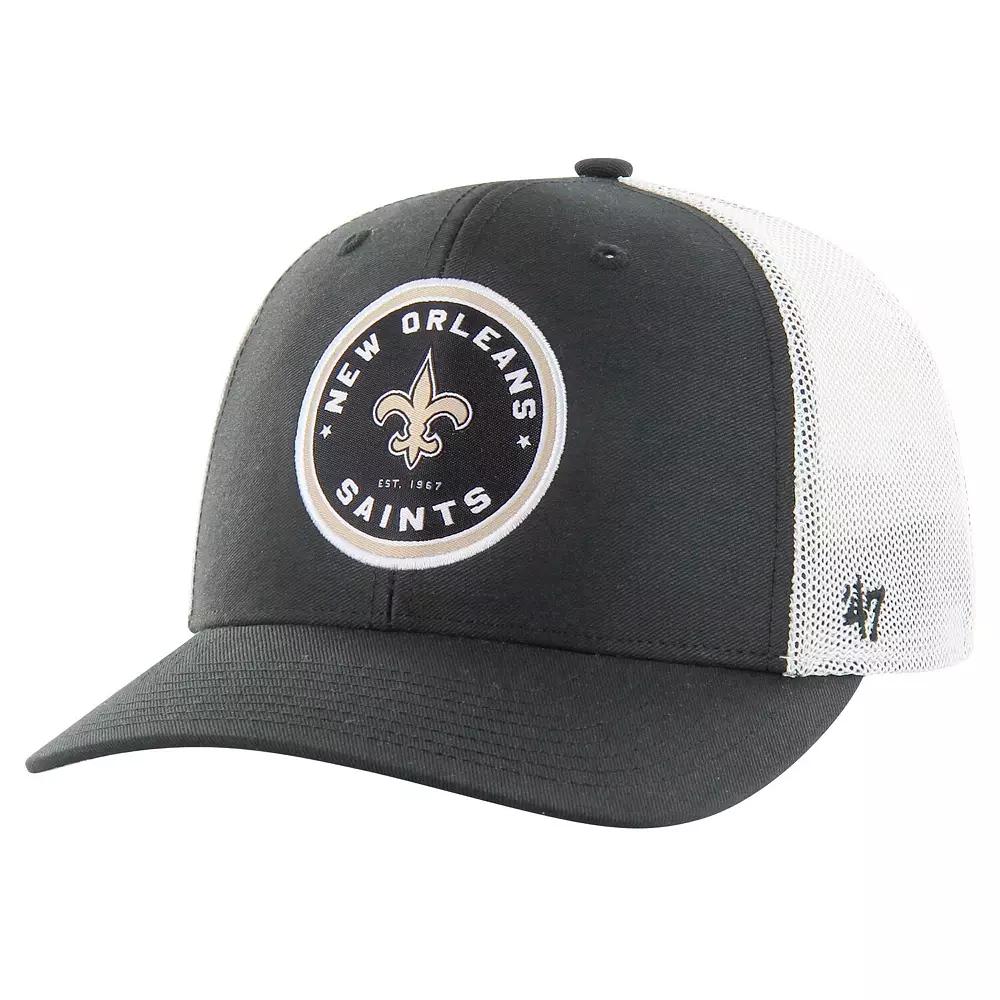 Men's '47 Black New Orleans Saints Disclose Trophy Stretch Fit Hat,  Product Image