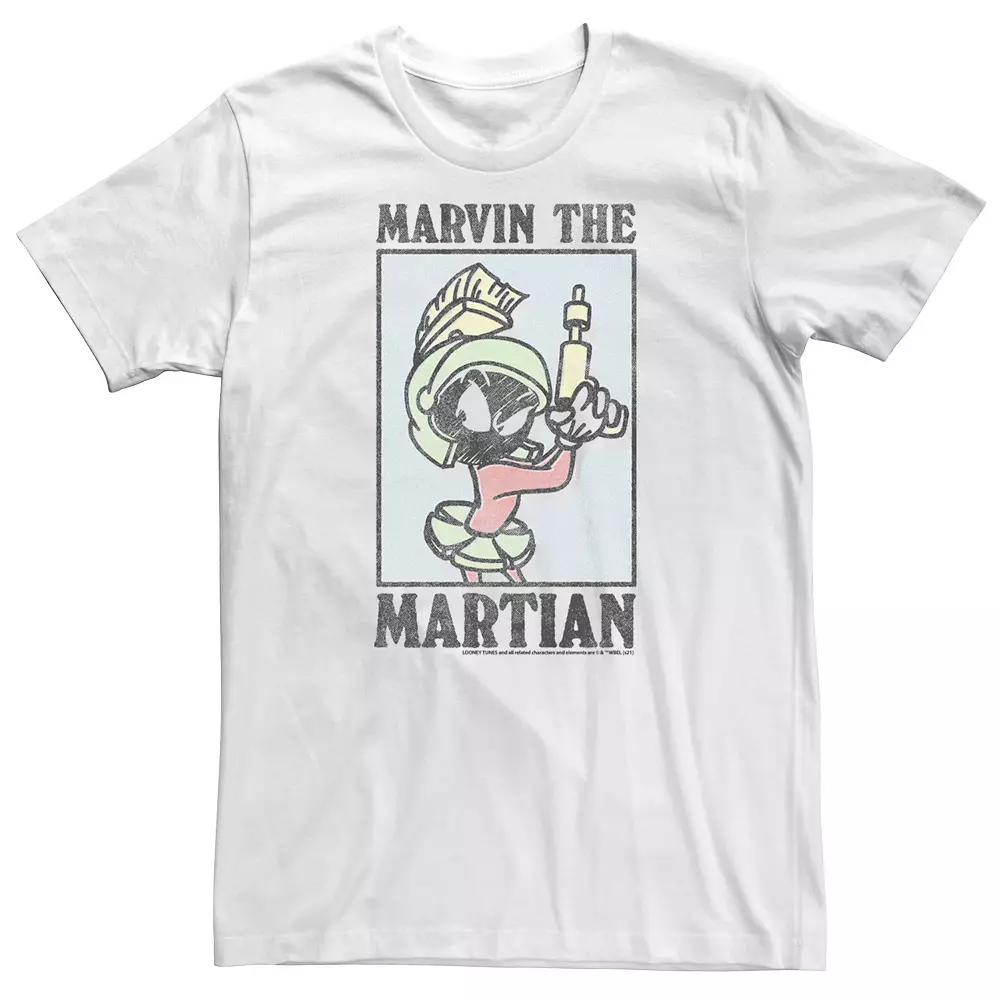 Big & Tall Looney Tunes Marvin The Martian Poster Tee, Men's, Size: XXL Tall, White Product Image