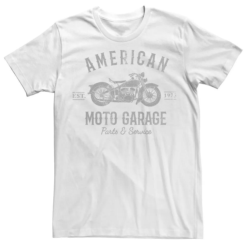 Big & Tall American Moto Garage Parts & Service Tee, Men's,  Product Image