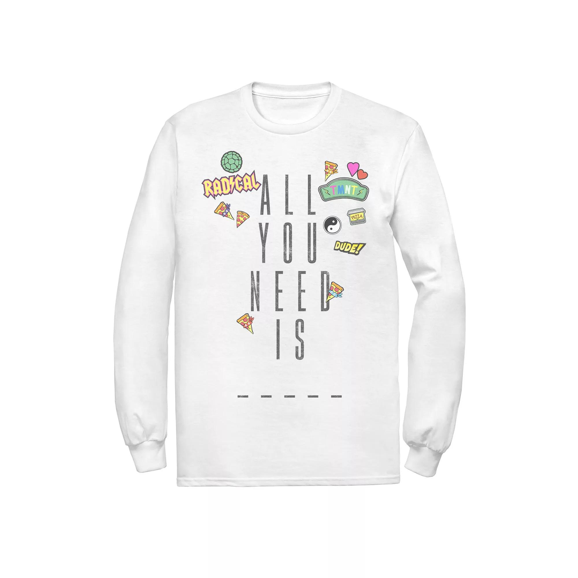 Men's Ninja Turtles All You Need Is Fill The Blank Collage Long Sleeve Tee,  Product Image
