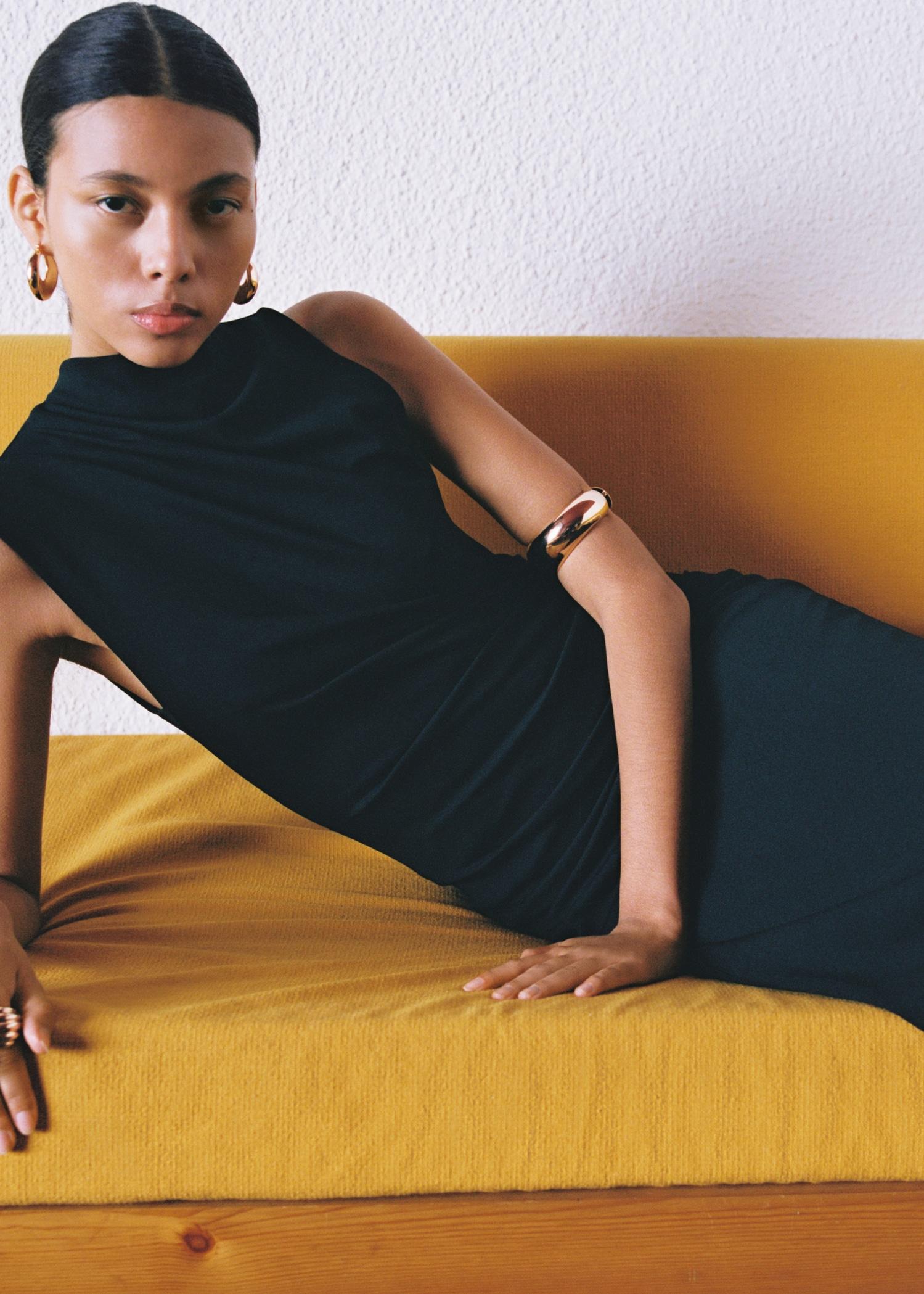 Draped midi-dress - Women | MANGO USA Product Image