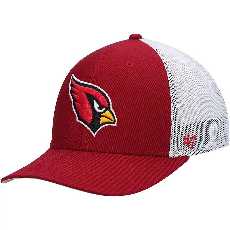 Men's '47 Cardinal/White Arizona Cardinals Trophy Trucker Flex Hat, Size: Large/XL, Red Product Image
