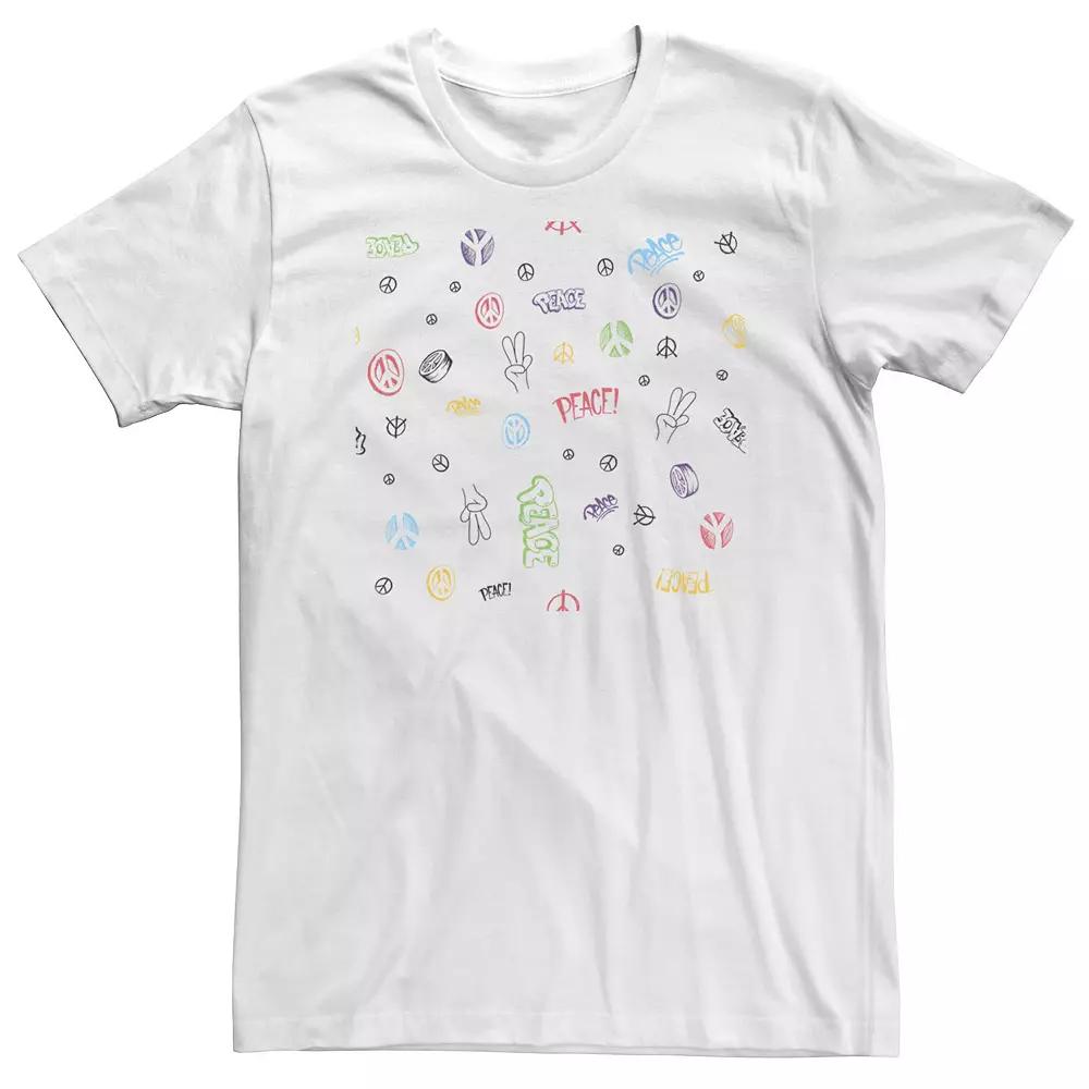 Big & Tall Peace Emblem Collage Tee, Men's,  Product Image