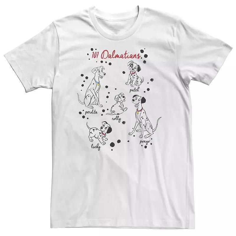 Big & Tall Disney 101 Dalmatians Puppy Names Tee, Men's,  Product Image