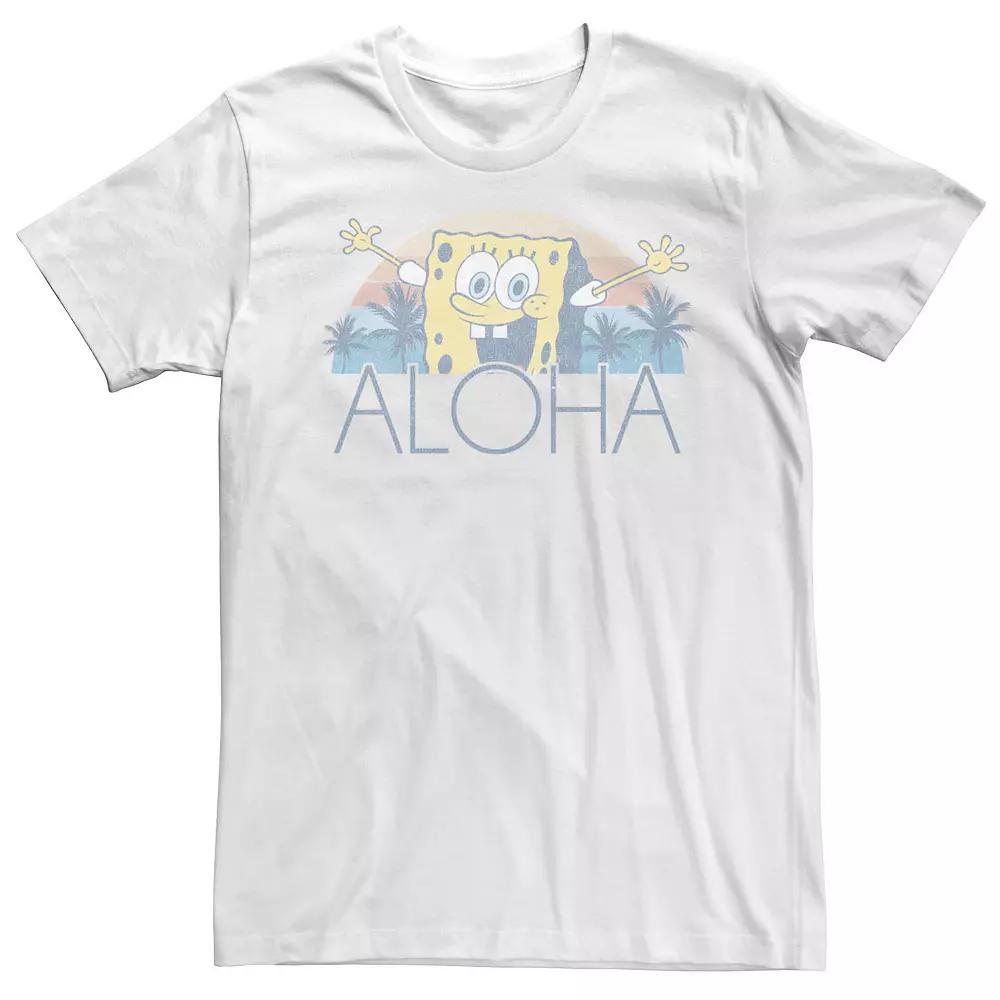Men's Spongebob Squarepants Aloha Faded Portrait Tee,  Product Image