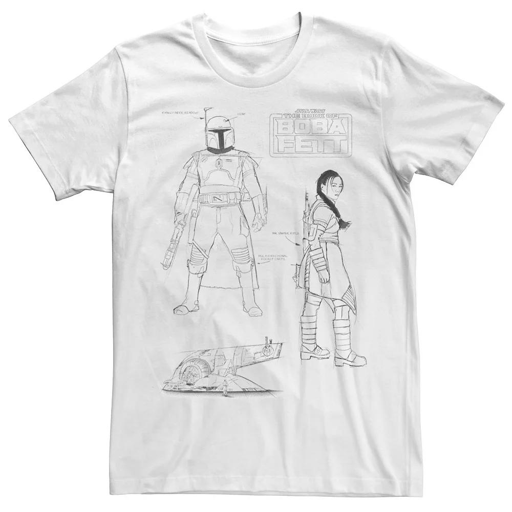 Men's Star Wars The Book Of Boba FettLine Art Collage Tee,  Product Image