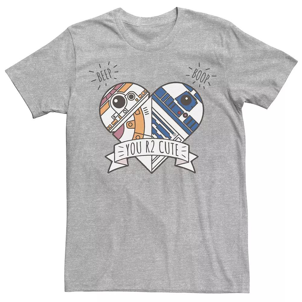 Big & Tall Star Wars Valentines You R2 Cute Heart Droids Tee, Men's, Size: 3XB, Athletic Grey Product Image