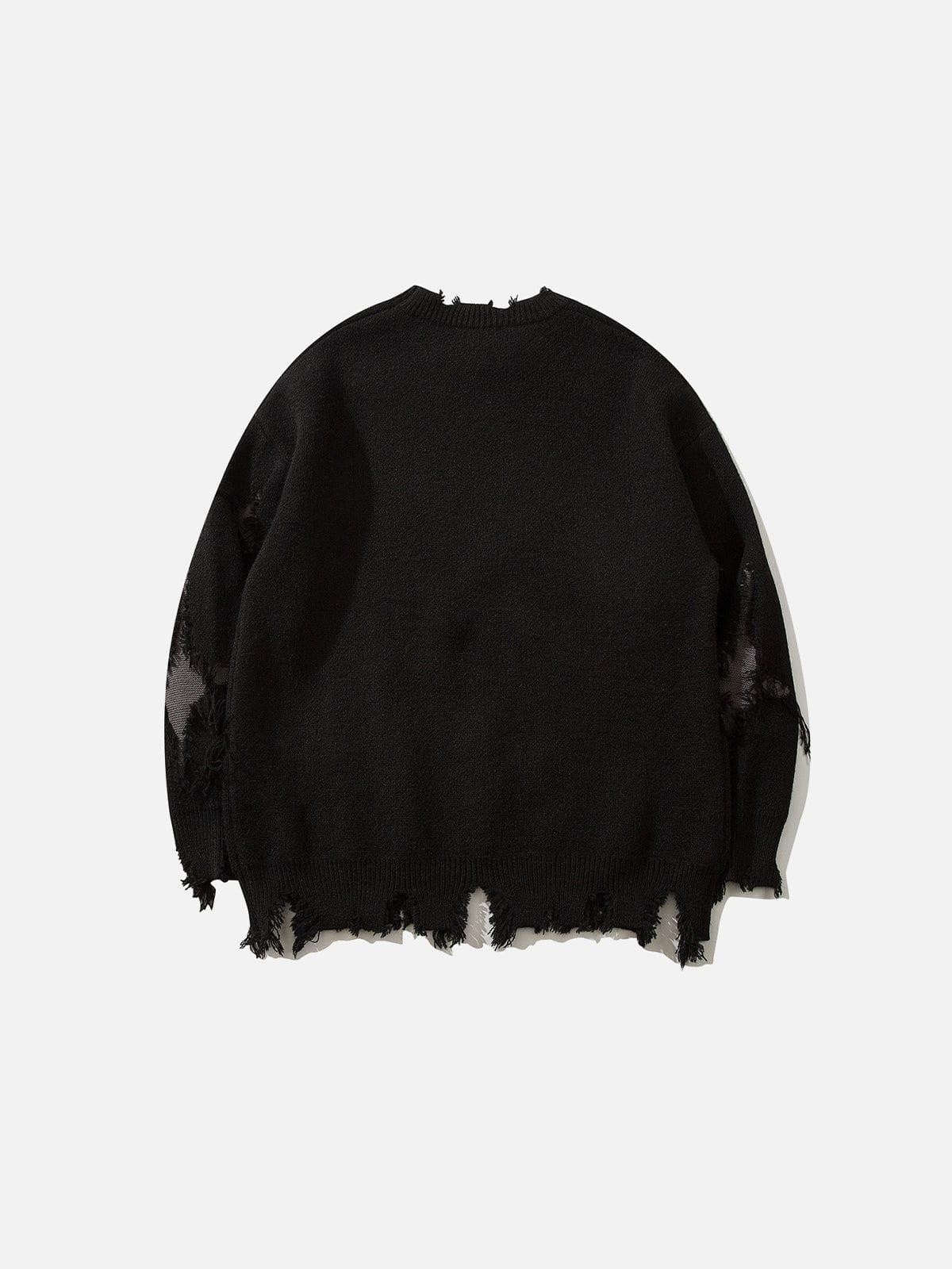 Aelfric Eden Distressed Skull Graphic Sweater Product Image