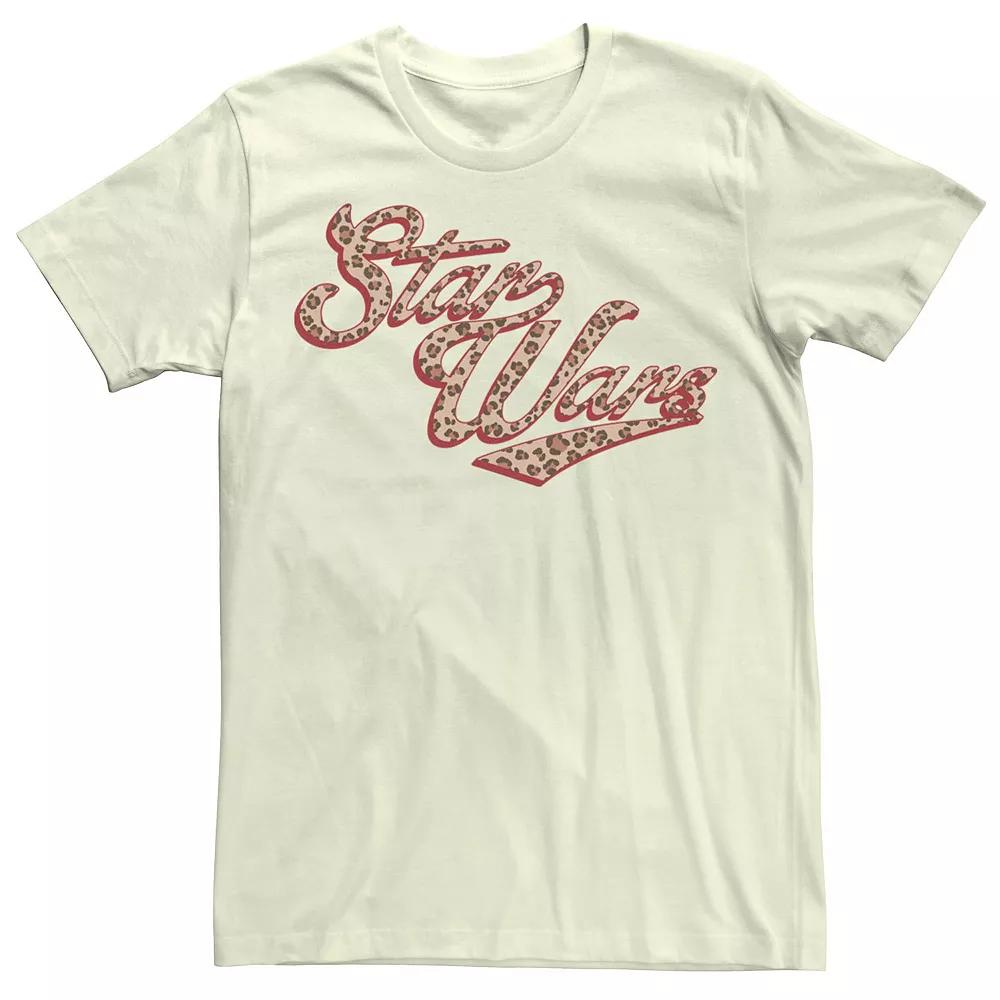Men's Star Wars Cursive Cheetah Fill Logo Tee, Size: 3XL, Natural Product Image