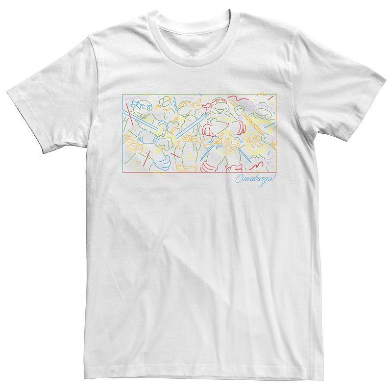 Men's Teenage Mutant Ninja Turtles Abstract Portrait Tee, Size: Large, White Product Image