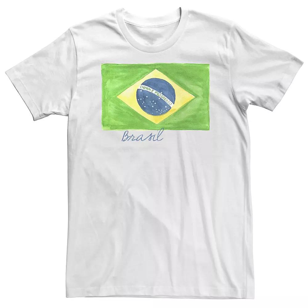 Big & Tall HHM Brasil Watercolor Flag Watercolor Tee, Men's,  Product Image