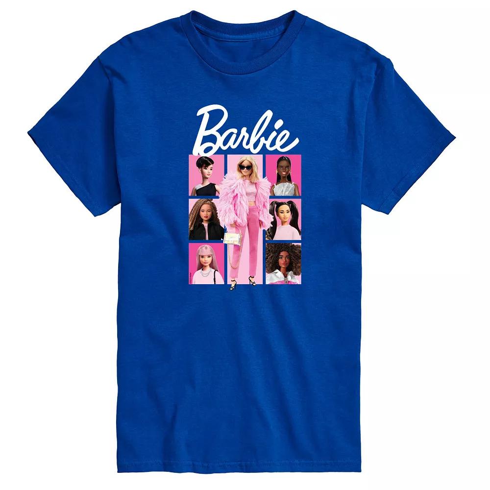 Big & Tall Barbie® Pink Grid Graphic Tee, Men's,  Product Image