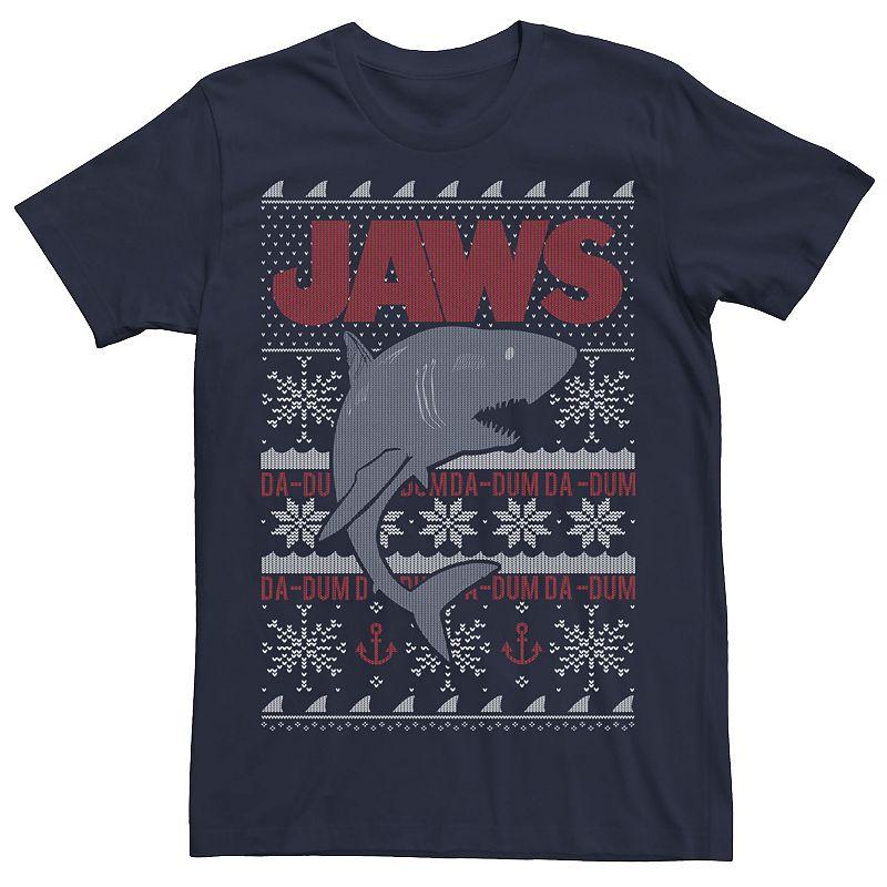 Men's Jaws Dun Dun Shark Ugly Christmas Sweater Tee,  Product Image