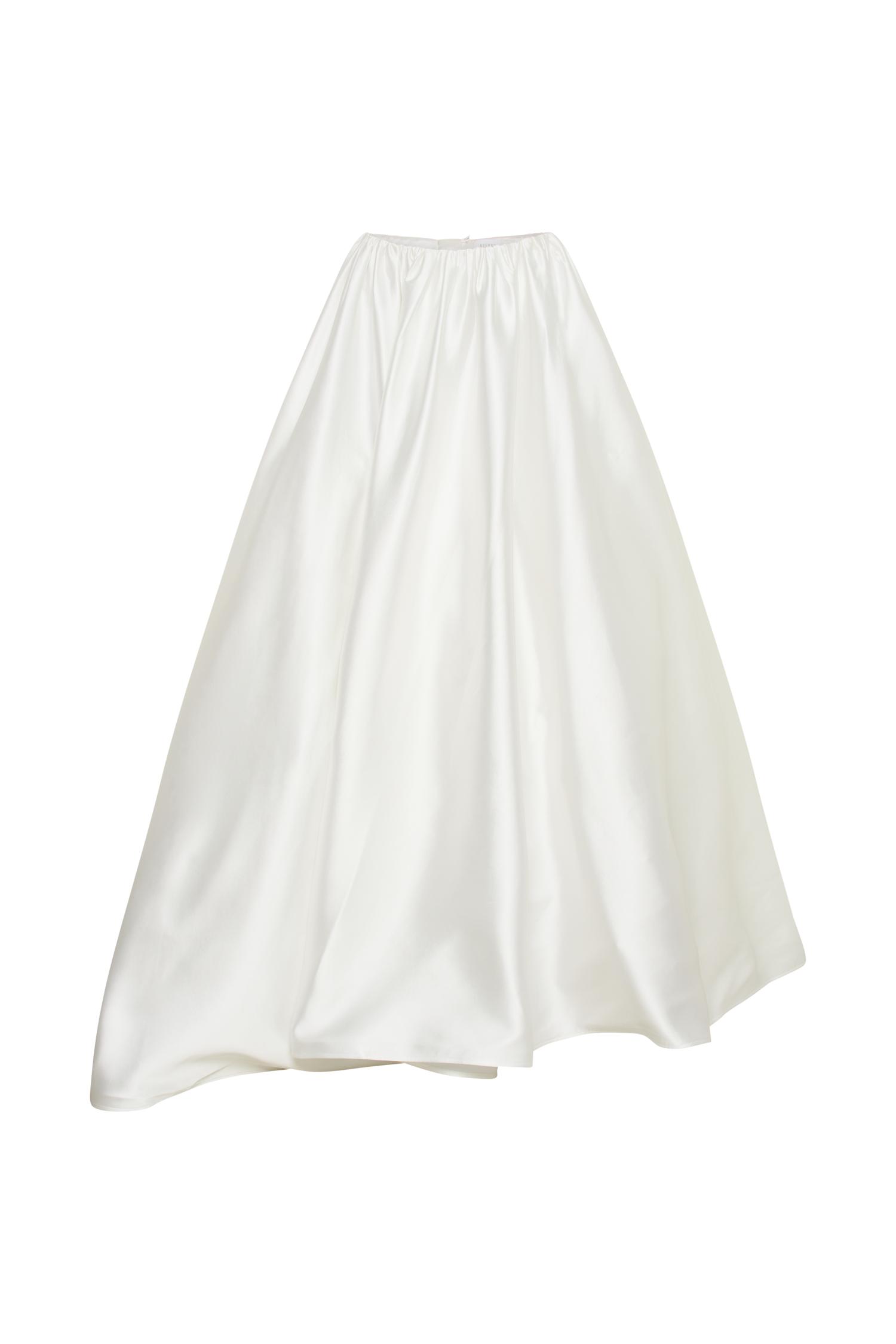 Kelsey Satin Maxi Skirt - White Product Image
