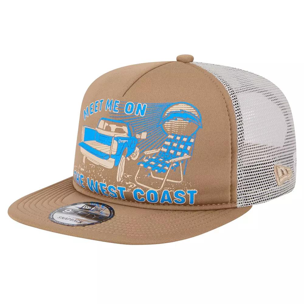 Men's New Era Tan Los Angeles Chargers Meet Me 9FIFTY Snapback Hat, Team Product Image