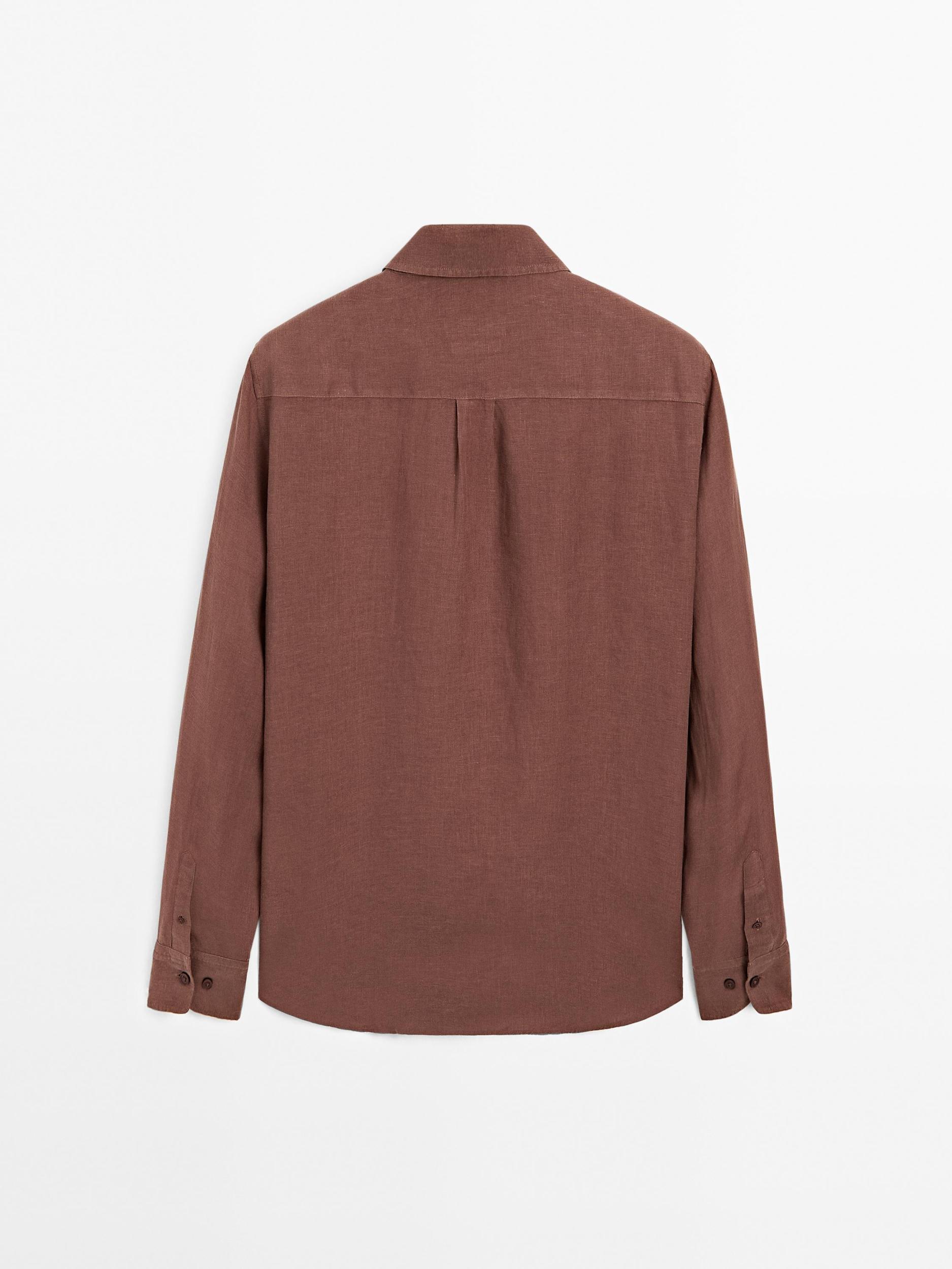 100% linen regular fit shirt Product Image