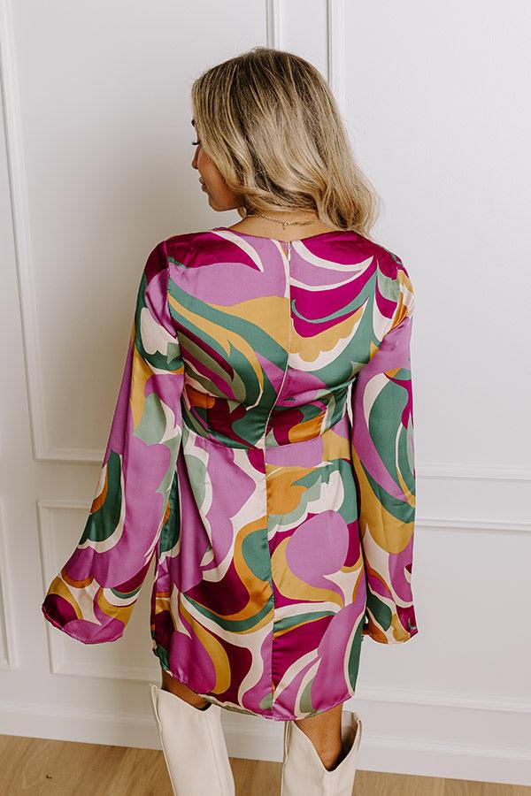 Groovy Mindset Satin Mini Dress Product Image