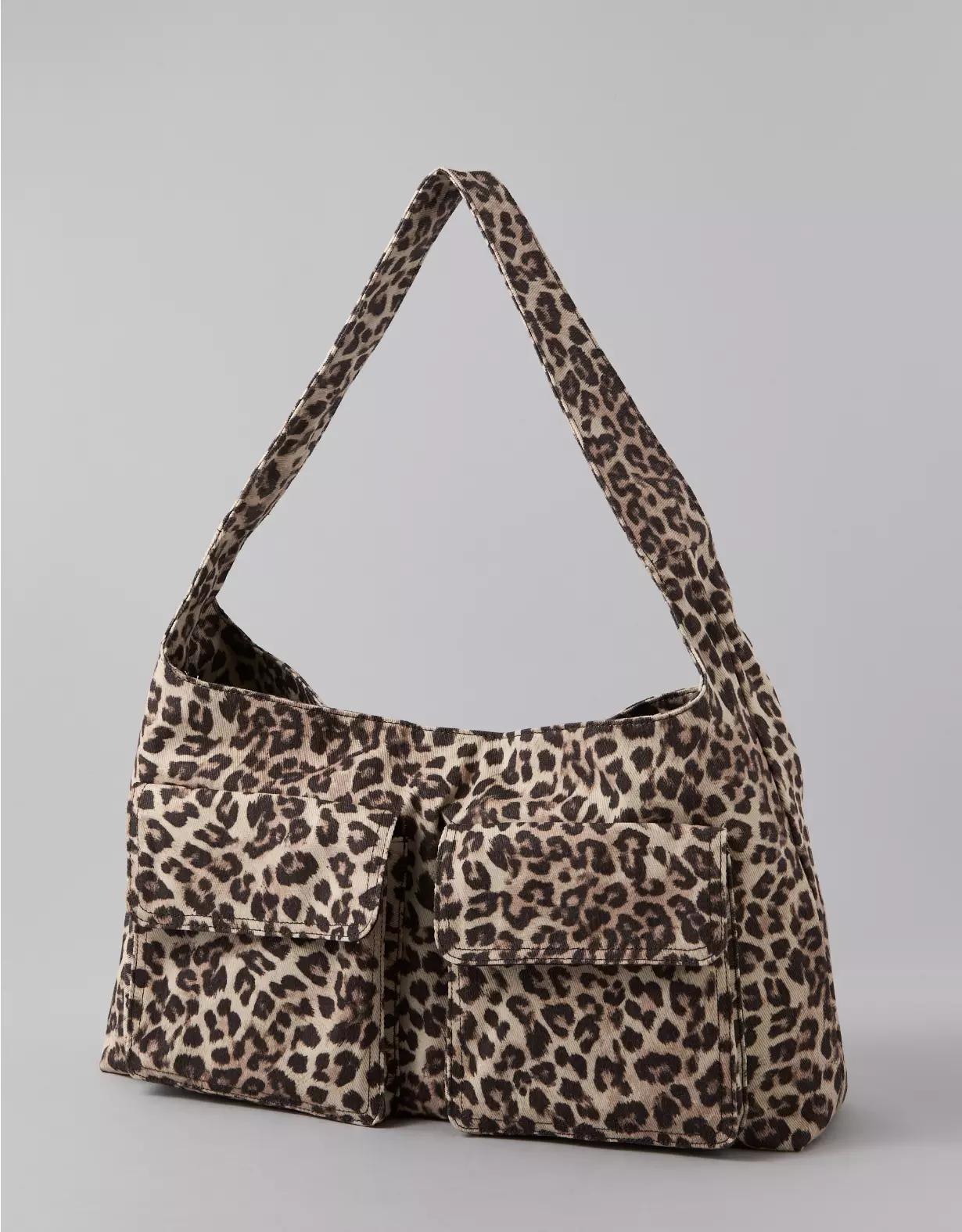 AE Slouchy Leopard-Print Hobo Bag Product Image