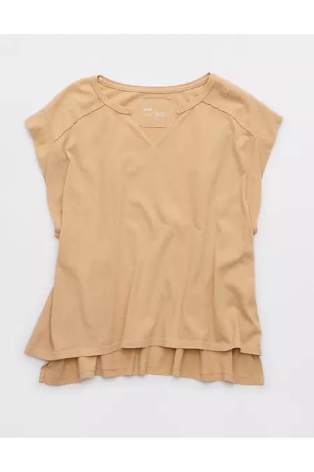 Aerie Summer Breeze Notch Neck T-Shirt Women's Product Image