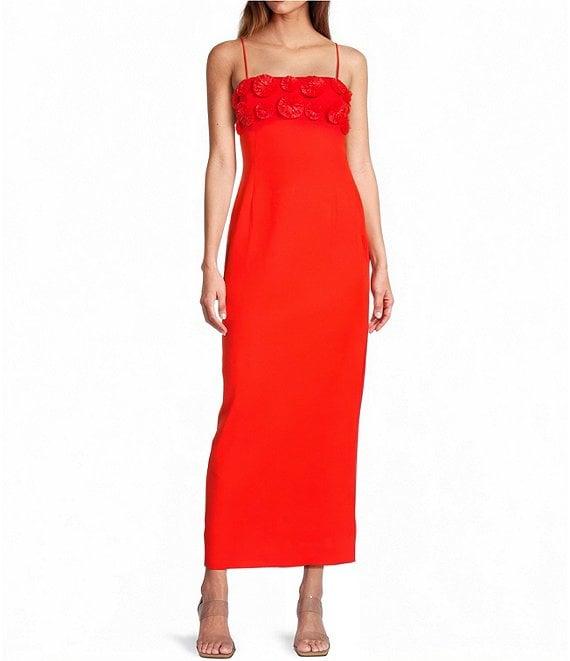 Antonio Melani Dottie Textured Linen Square Neck Sleeveless Midi Dress Product Image