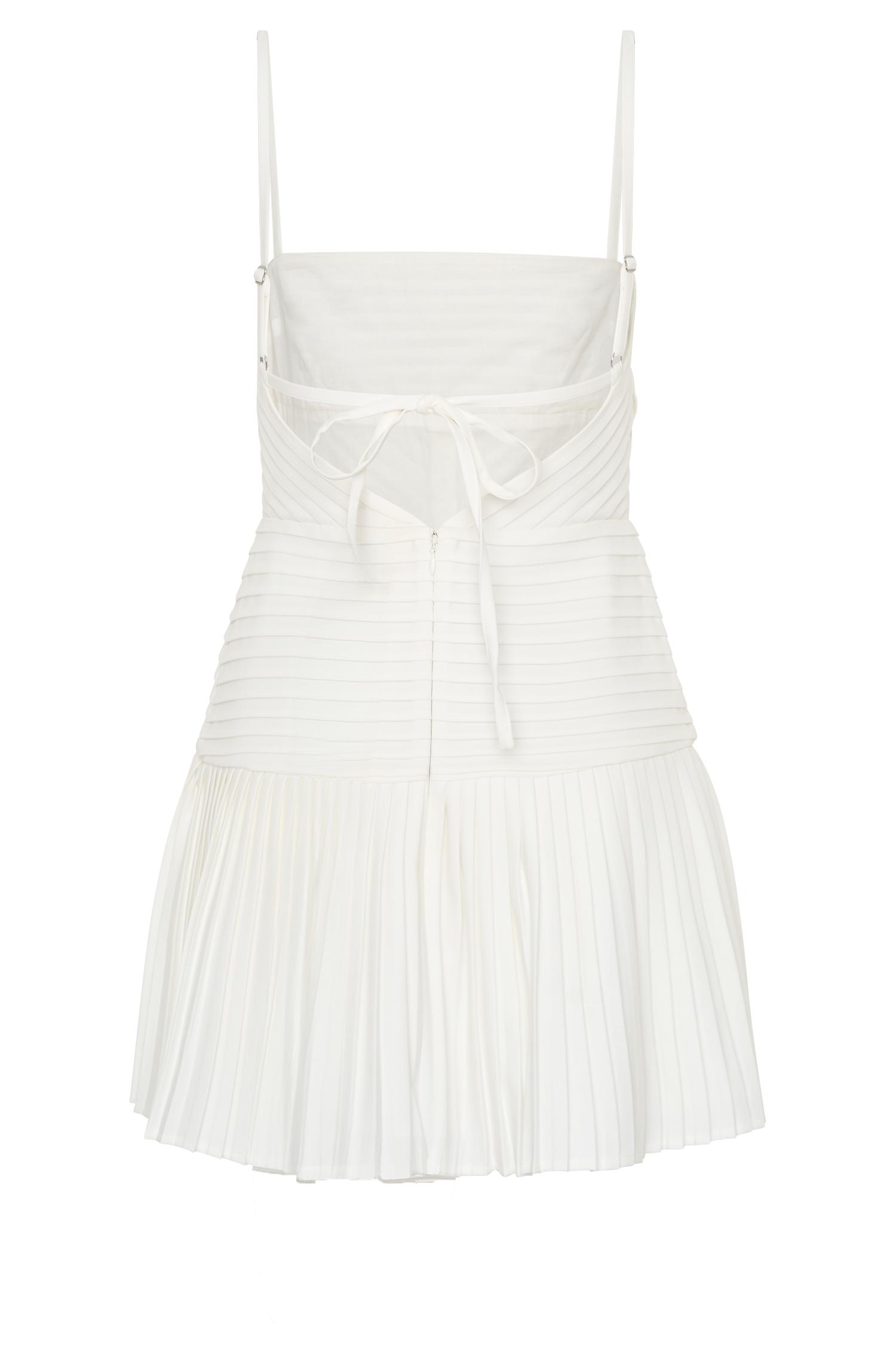 Rylee Multi Pleat Mini Dress - White Product Image