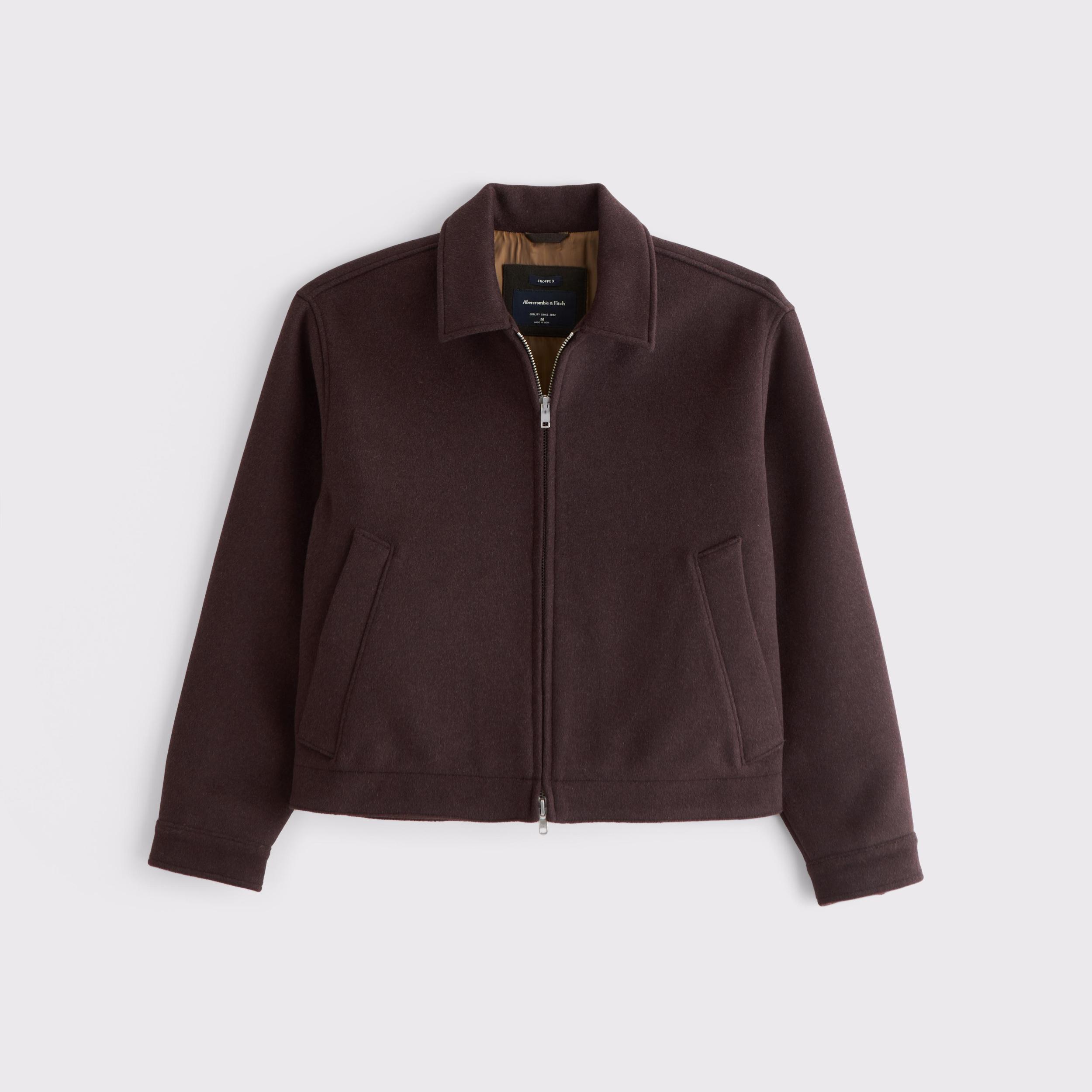 Cropped Wool-Blend Zip Jacket Product Image