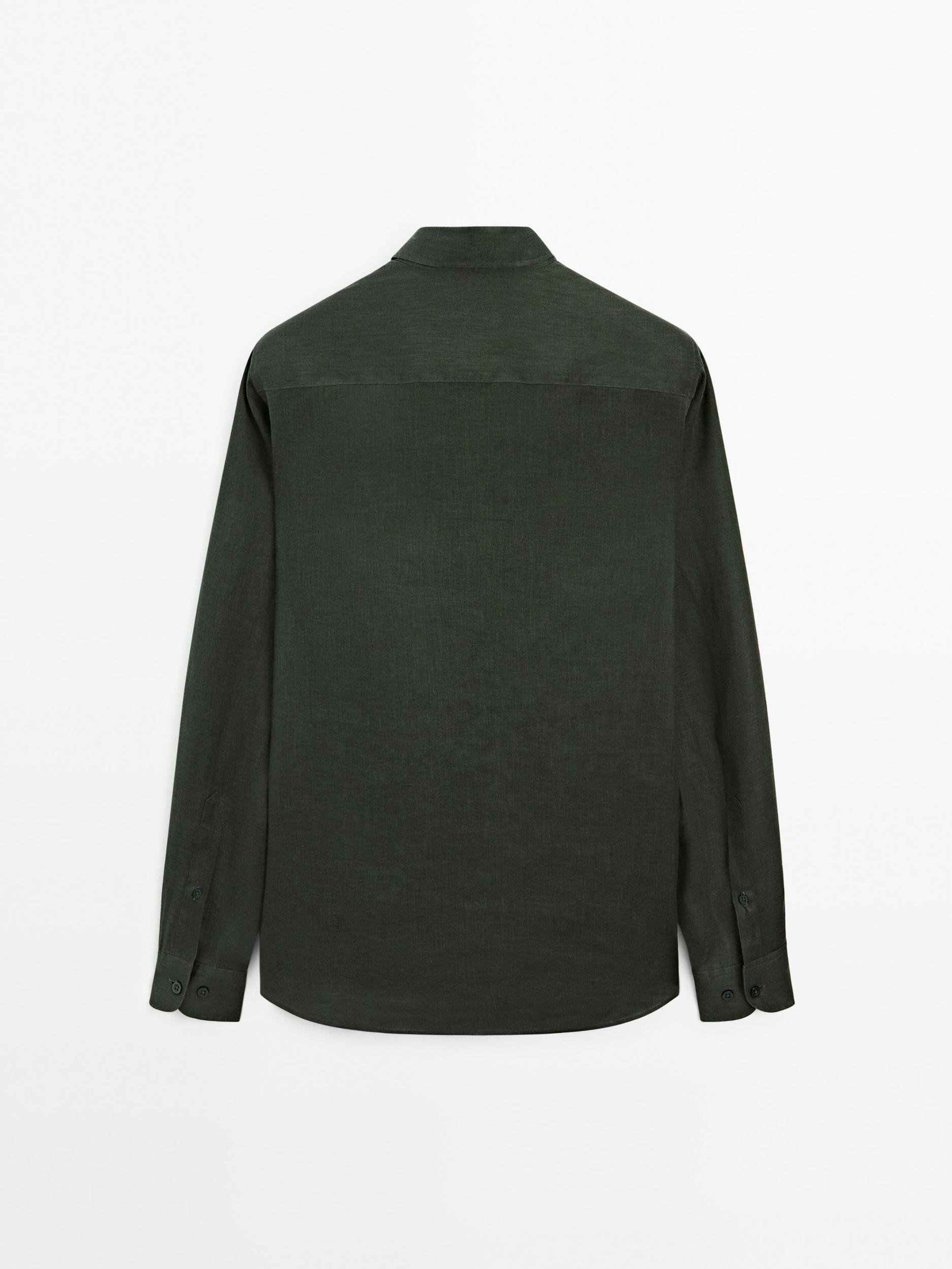 100% linen slim fit shirt Product Image