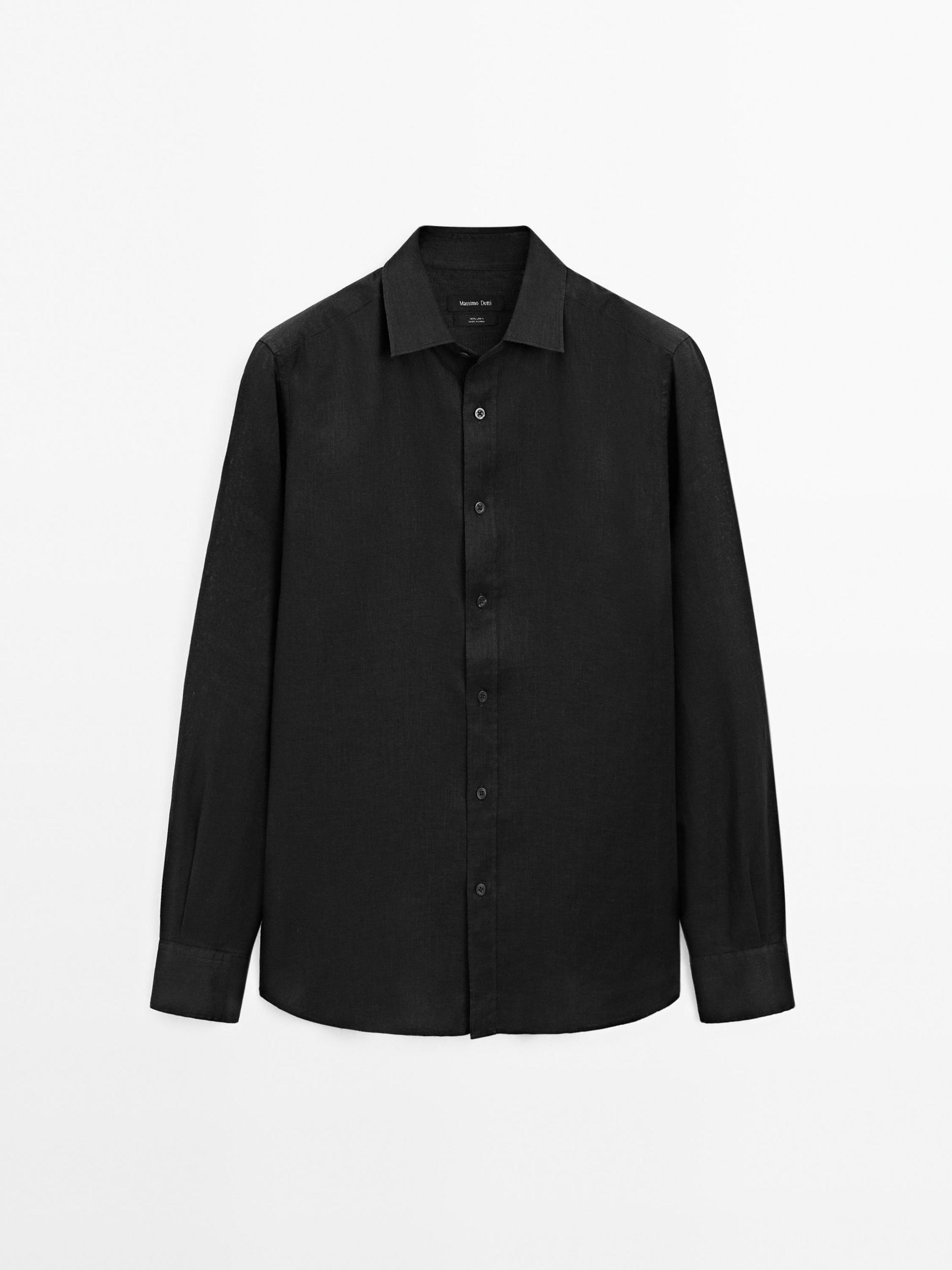 100% linen slim fit shirt Product Image