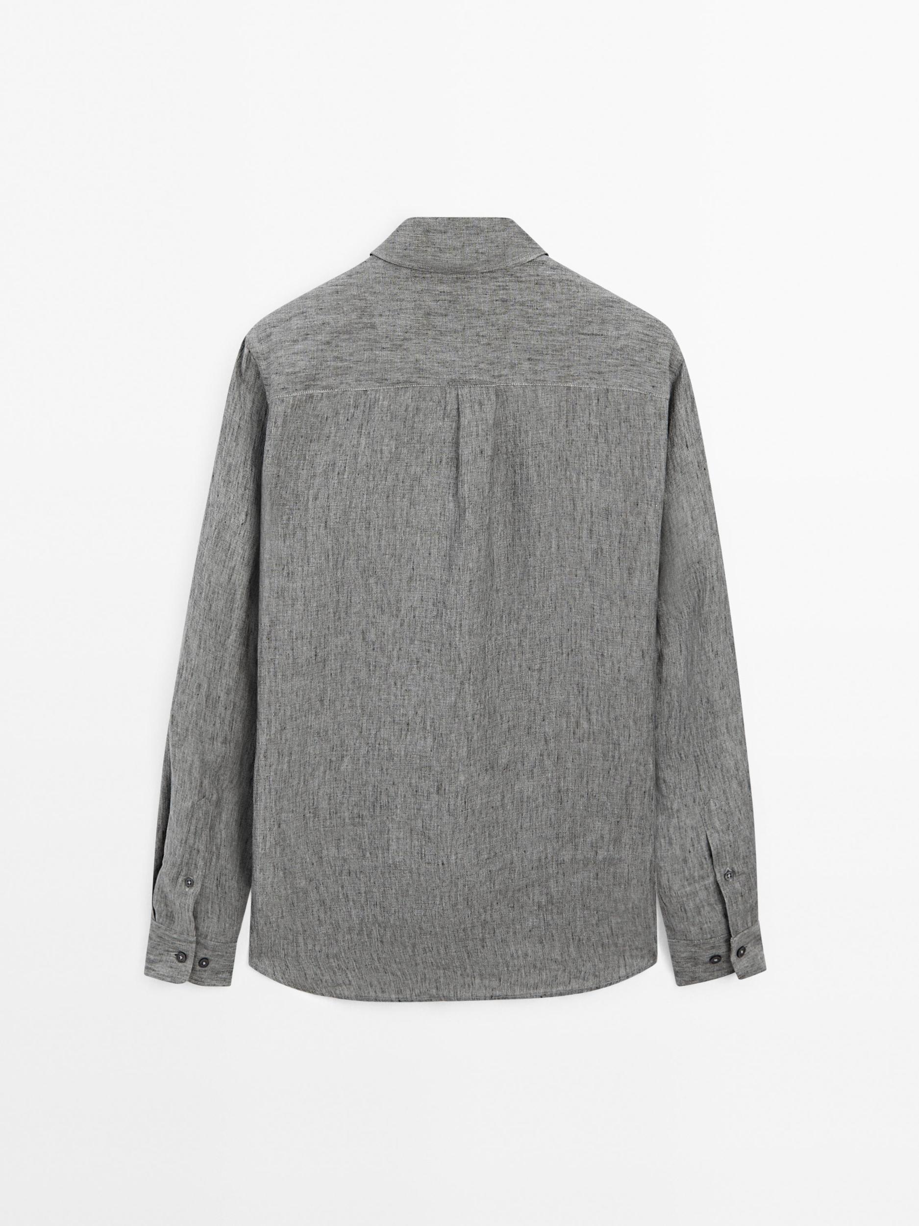 100% linen regular fit shirt Product Image