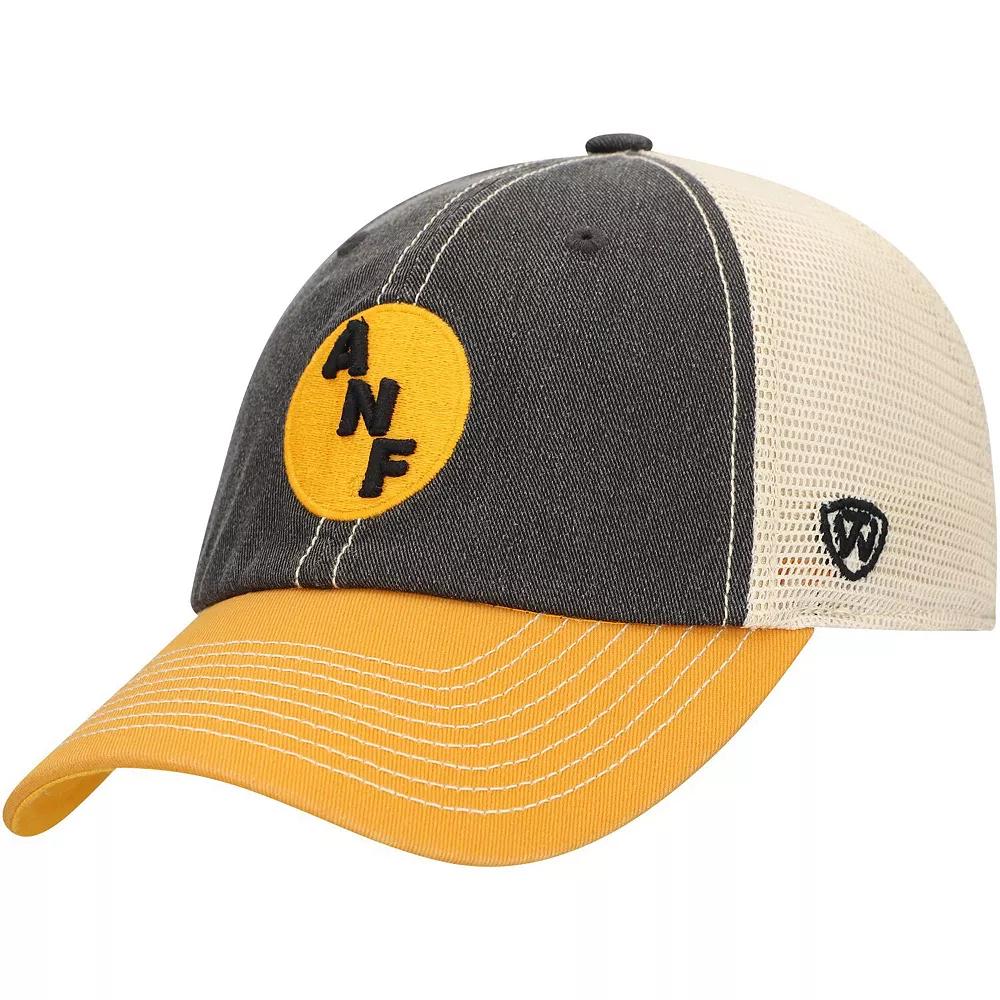 Men's Top of the World  Black/Gold Iowa Hawkeyes Off Road Adjustable Trucker Hat Product Image