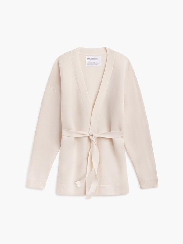 Women's Atlas Merino Belted Cardigan - Ivory Female Product Image