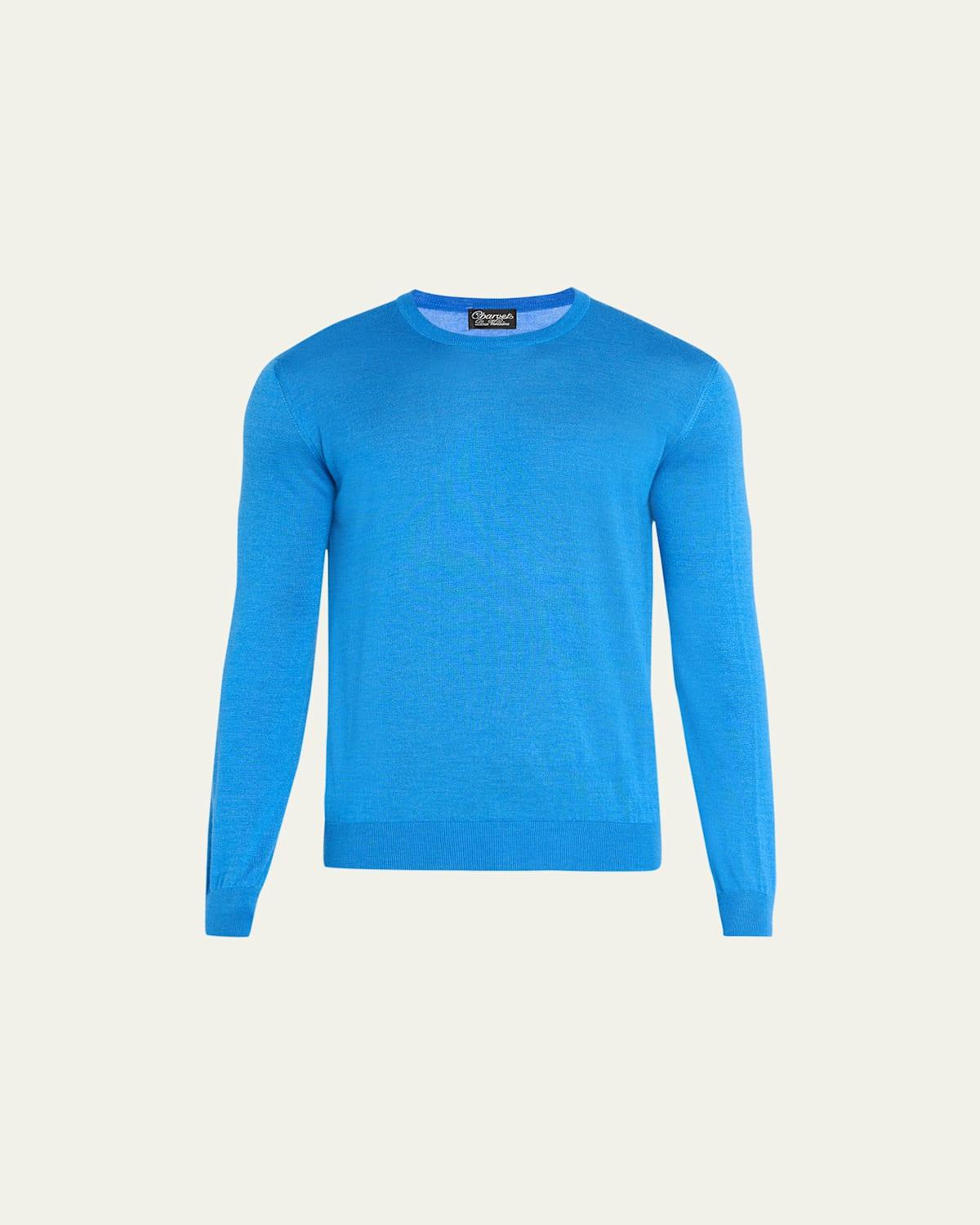 Mens Solid Cashmere-Silk Crewneck Sweater Product Image