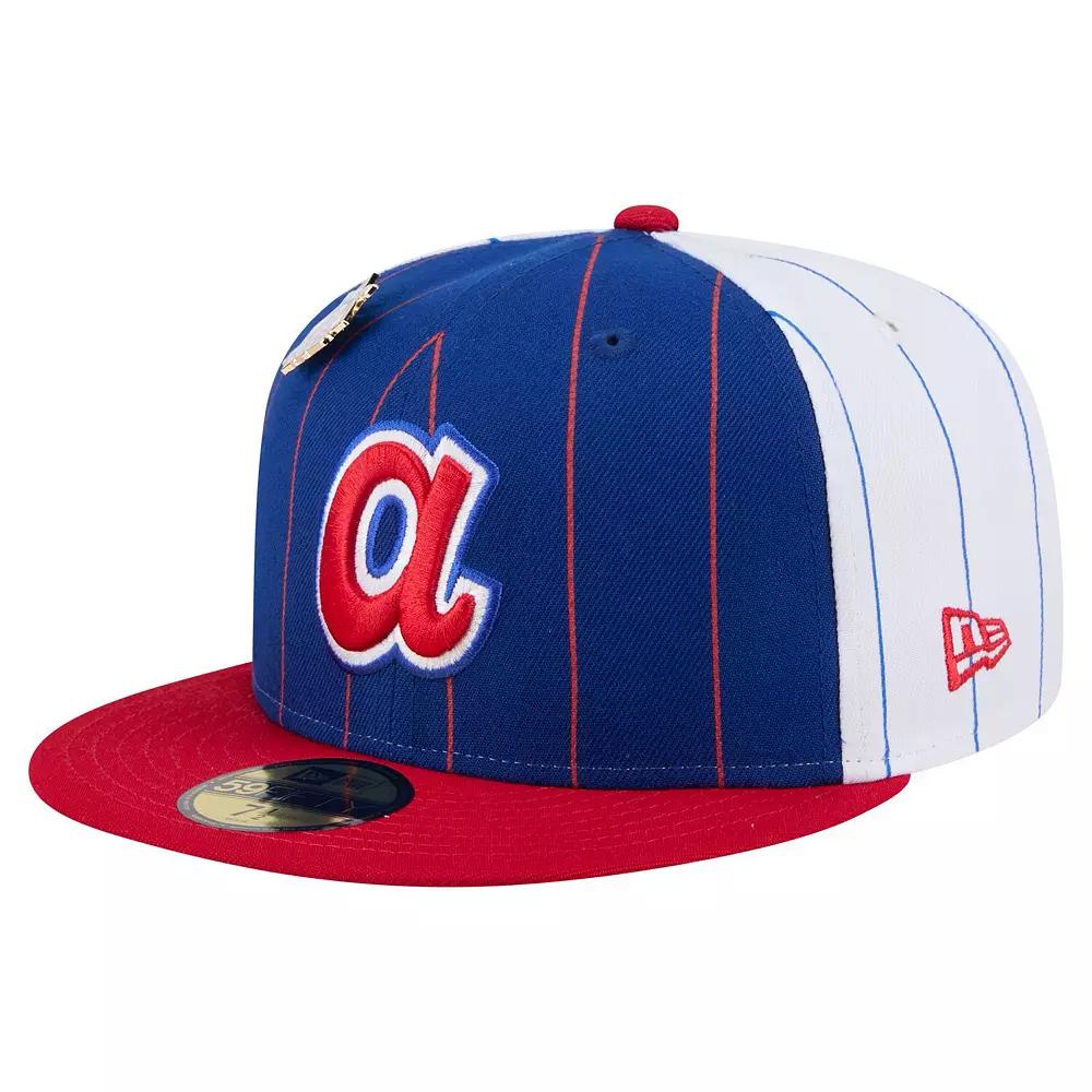 Men's New Era Blue Atlanta Braves Pinstripe 59FIFTY Fitted Hat,  Product Image