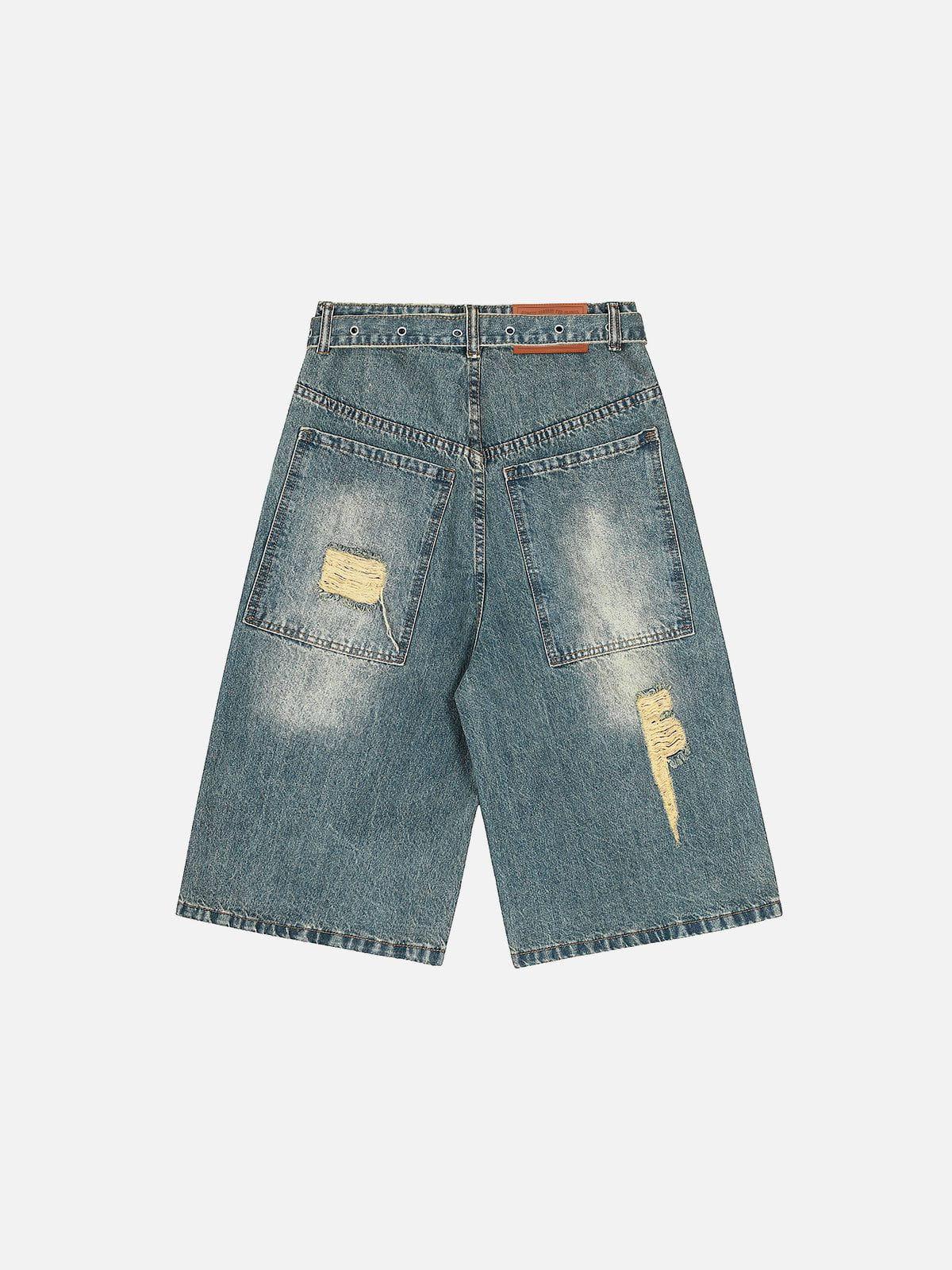 Aelfric Eden Belt Distressed Longline Jorts Product Image