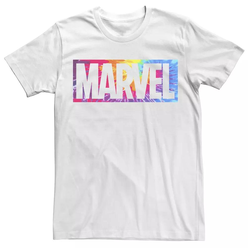 Big & Tall Marvel Tie Dye Box Logo Typo Tee, Men's,  Product Image