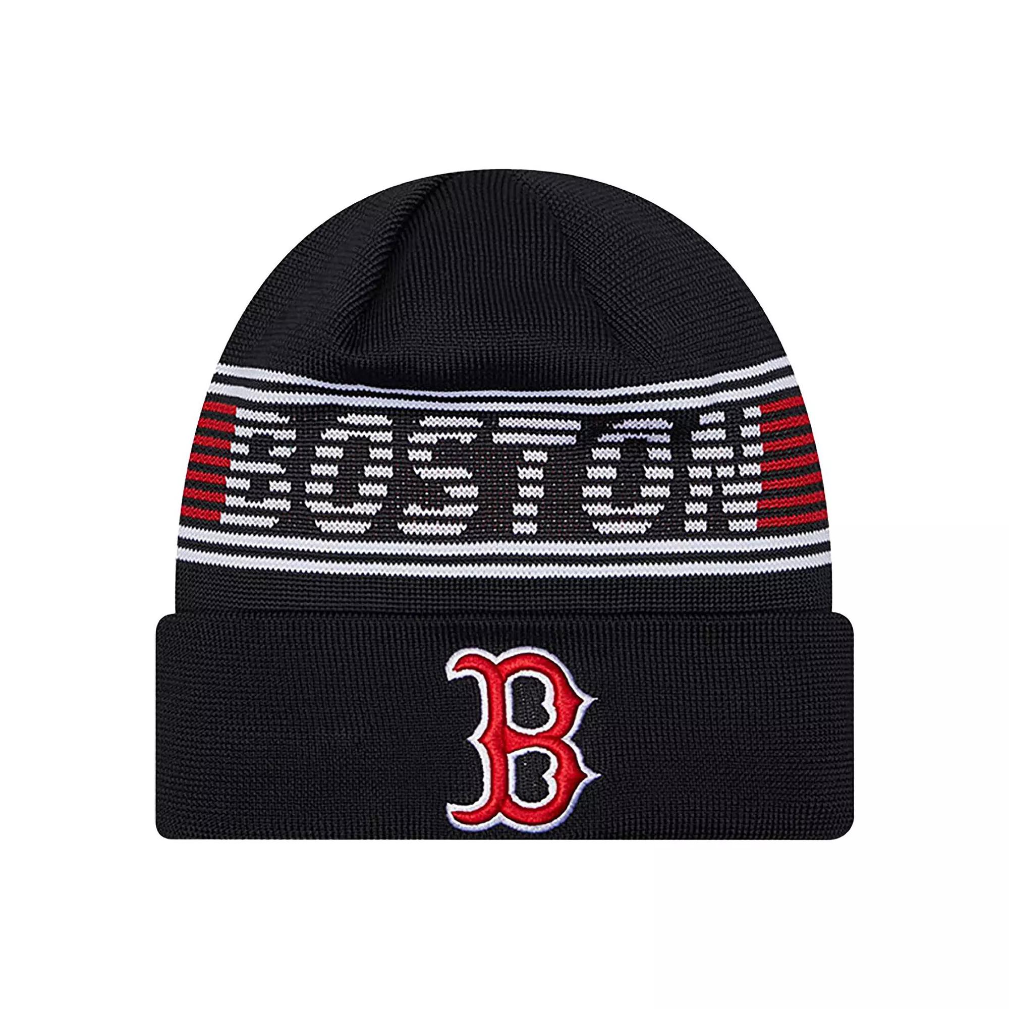 Men's New Era  Navy Boston Red Sox Authentic Collection Cuffed Knit Hat, Blue Product Image
