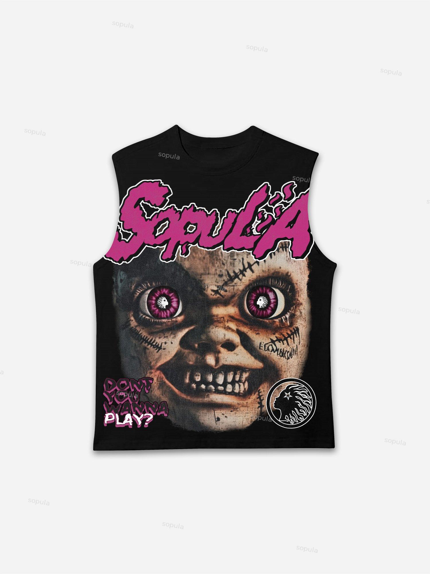 Dont You Wanna Play Print Tank Top Product Image