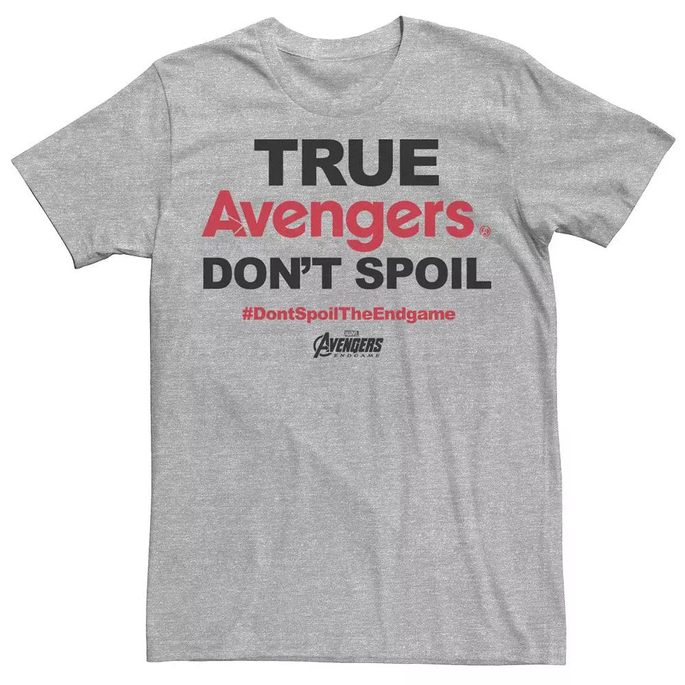 Men's Marvel Avengers Endgame True Avengers Don't Spoil Tee, Size: Large, Athletic Grey Product Image