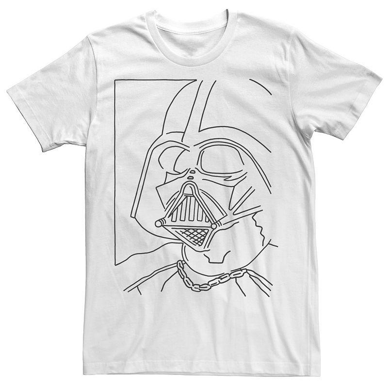 Men's Star Wars Darth Vader Simple Line Drawn Profile Graphic Tee,  Product Image