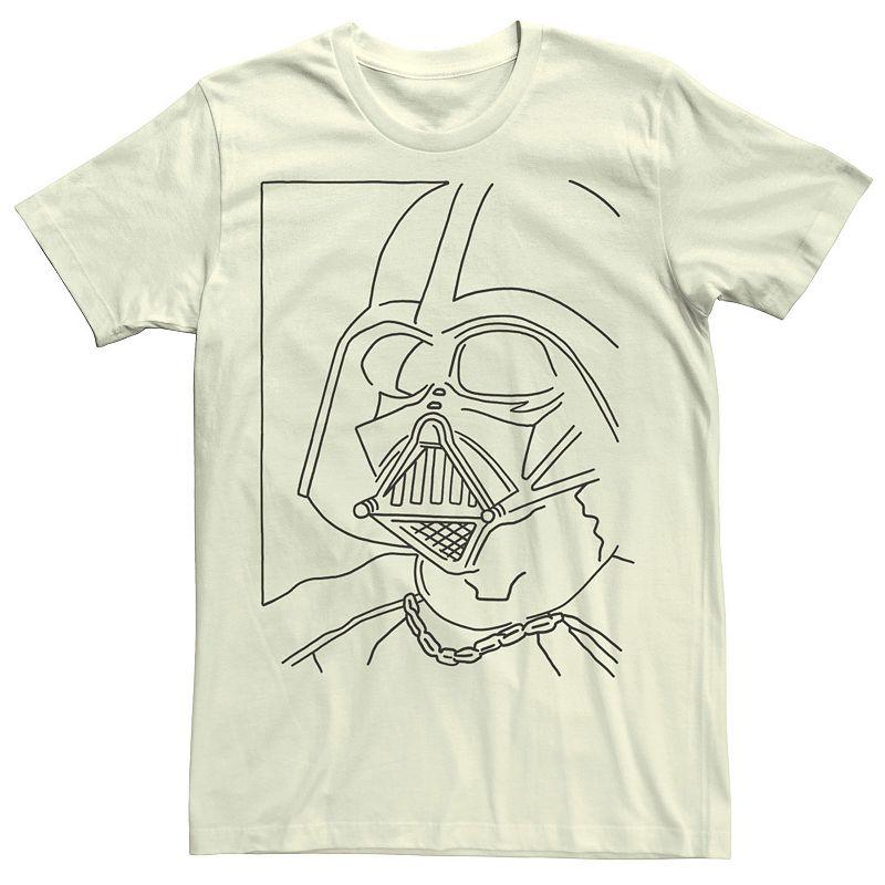Men's Star Wars Darth Vader Simple Line Drawn Profile Graphic Tee,  Product Image